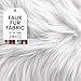 FabricLA Shaggy Faux Fake Fur Fabric - Half Yard (White)