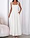 BTFBM Women Summer Square Neck Maxi Dress Spring 2026 Elegant Classy Sleeveless Formal Wedding Guest Cocktail Dresses(White, Medium)