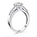 MABELLA Solid 925 Sterling Silver Solitaire Round Clear Cubic Zirconia Rings Engagement Ring for Women Size 10