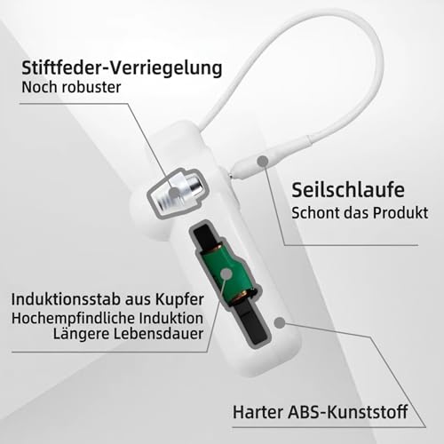 SECUREYVILL Hard Clothing Security Tags, RF 8,2 MHz Mini-Hartanhänger mit Umhängeband, Anti-Diebstahl-Tag, kompatibel mit RF EAS-Systemen für Kleidung, Schuhe und Taschen, 100 Stück