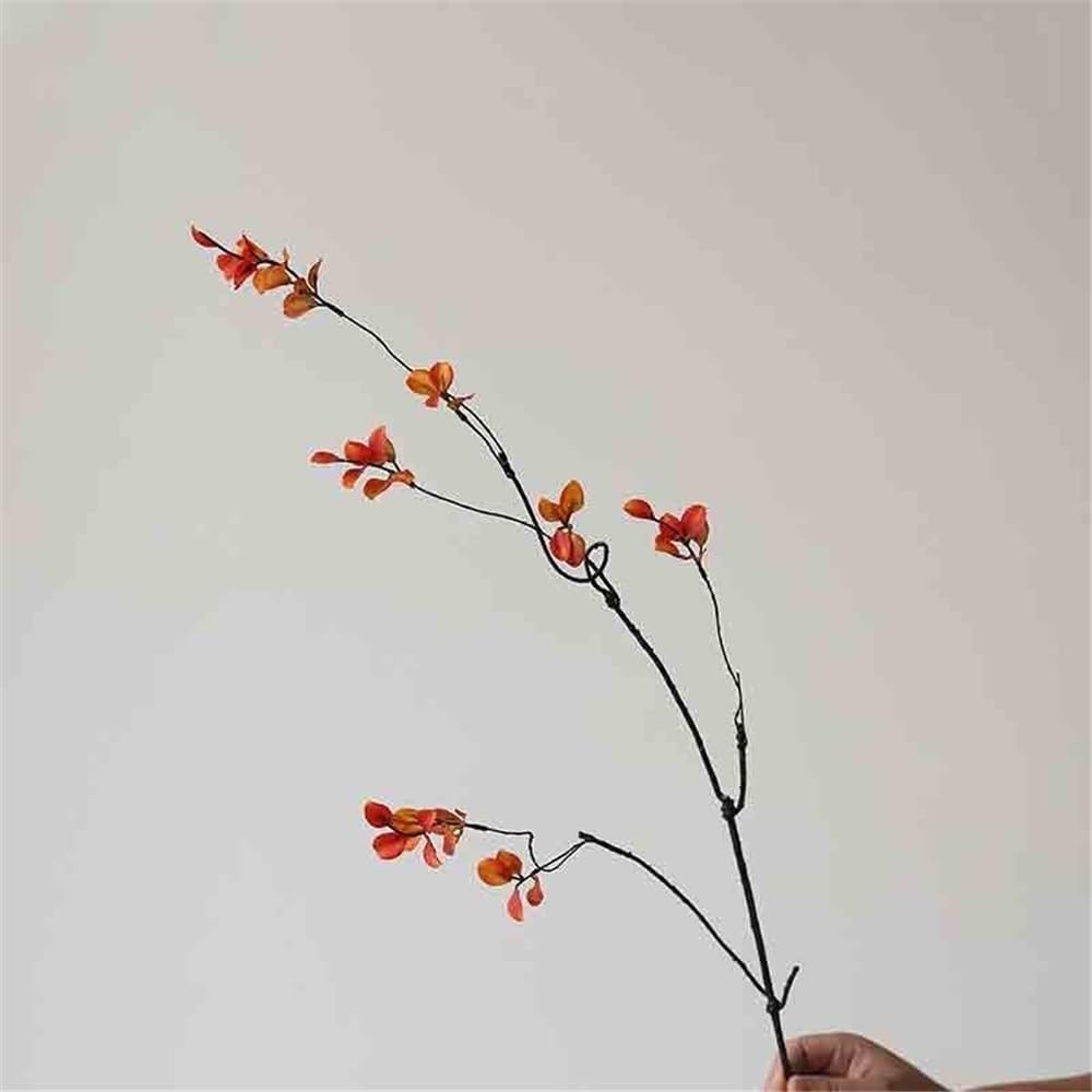 Fiori artificiali Vaso di vetro simulazione foglia d'acero finto fiore disposizione decorazione da tavolo Fiore finto