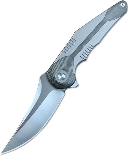 TWO SUN EDC Hunting N690 - Cuchillo de bolsillo abierto rápido TS426 con mango de titanio TC4