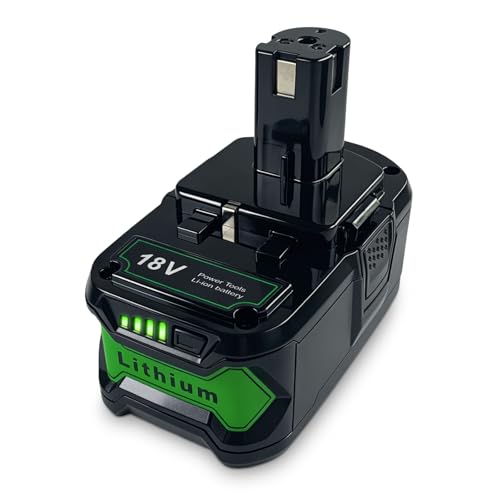 2-Pack 8000mAh Replacement Battery for Ryobi 18V Tools, High Capacity Li-ion with LED Fuel Gauge, Compatible with P108 P104 P105 P102 P103 P122 P109 and 100+ Cordless Power Tools (Not Made in Ryobi)