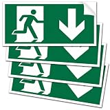 Longivia 4 Stück Notausgangsschild Aufkleber (30cm x 14cm) aus PVC