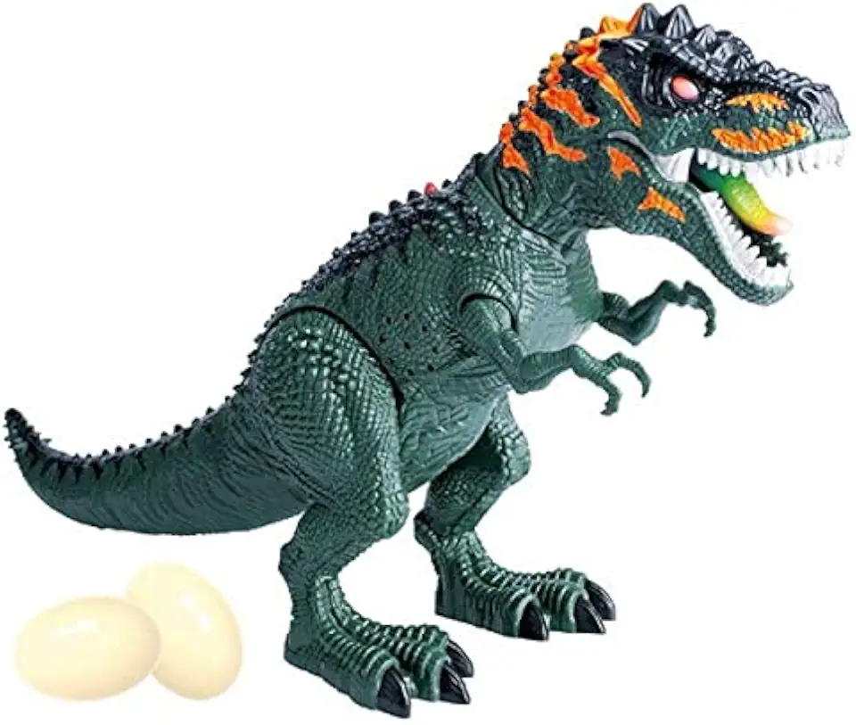 Dinossauro de Brinquedo Tiranossauro Rex que Bota Ovos, Verde | Anda, Com Som, Com Luz