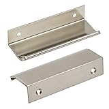 LC LICTOP 3.15 Inch Curved Edge Finger Pulls 10Pcs, 2.5 Inch Hole Spacing, Nickel Plating Aluminum Alloy Funiture Pull, Back Mount Concealed Handles for Cabinets, Cupboard, Drawer, Dresser, Wardrobe