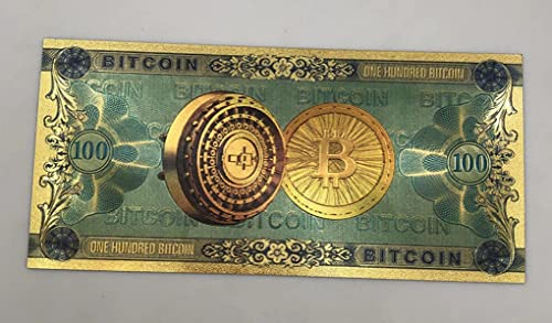 Shop of Wonder Bitcoin Note Bitcoin Schein BTC - New - Sammlerstück für Krypto Fan | vergoldet 999 GOLDEN