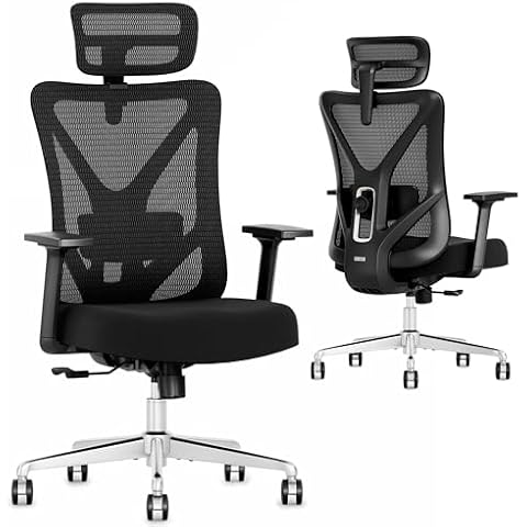 T23 Ergonomic Office Chair,Mesh Computer Desk Chairs with Adjustable Lumbar Support,Headrest,3-D Armrests,Swivel Wheels,Rolling Home Office Desk Chairs for Long Hours (Black) Cover