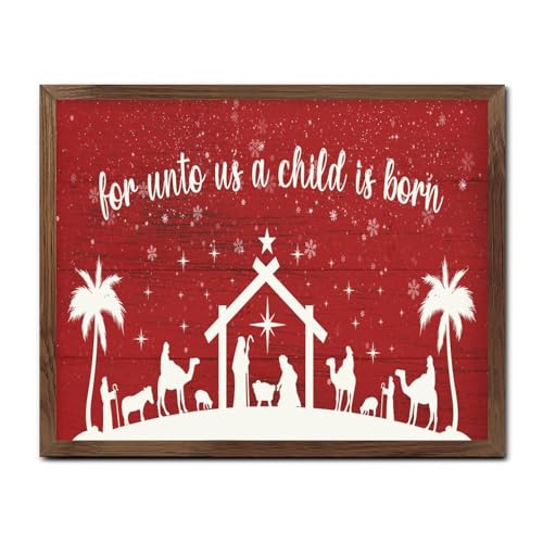 Panneau de Noël en bois rustique Merry Christmas Oh Holy Night pour décoration murale extérieure