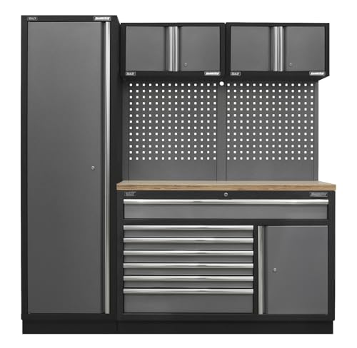 Image of Superline Pro 1.96m Storage System - Pressed Wood Worktop