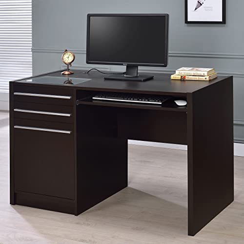 Coaster Home Furnishings Halston 48-Inch 2-Drawer Connect-It Office Cappuccino Ontario Single Pedestal Computer Desk With Charging Station #TOP1