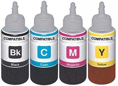 Kataria Refill Ink Compatible for Use in L110 Inkjet Printer Multi Color Ink (Black Cyan Magenta Yellow)-70ML Each Bottle, Standard (INKSETCYMB40) (B07SM8NV2P) Amazon Price History, Amazon Price Tracker