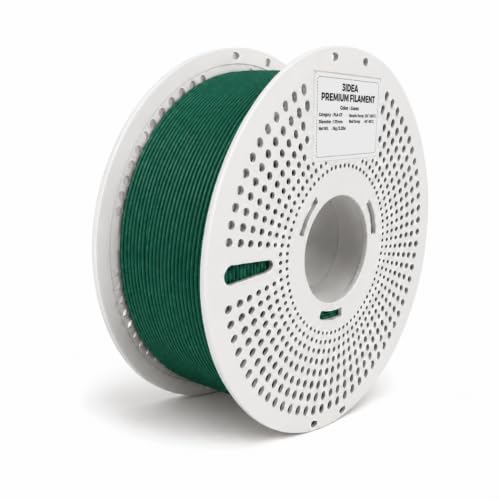 Image of 3IDEA PLA-CF 3D Printer Filament 1.75mm, Carbon Fiber Reinforced PLA Filament, Green, Reusable Spool, 1kg Roll, Dimensional Accuracy ±0.02mm, Compatible with Most FDM 3D Printers