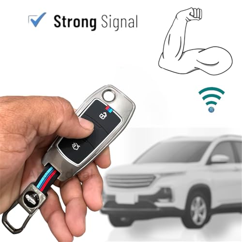 Image of Premium Metal Car Key Case Cover Compatible for Ford Endeavour | Figo | Aspire | Freestyle 3 Button Flip Key (FORD-3-Black)