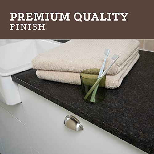 Wood Grip Aviano Collection - Modern And Sleek Cabinet Hardware Cup Pull (Satin Nickel) #TOP4