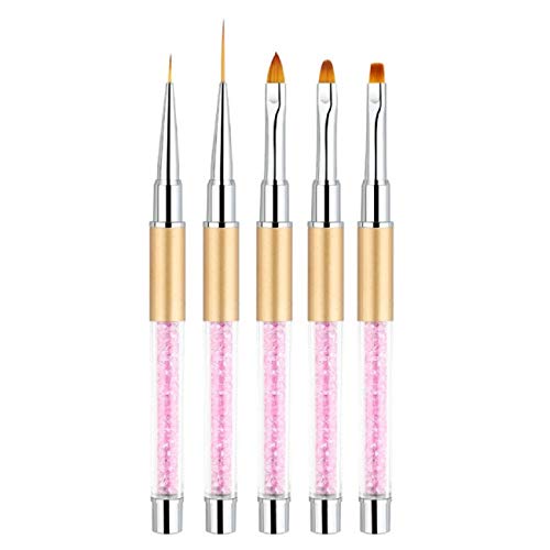 Putars 5pcs Nail Art Painting Pen Brush Nail Art Tips UV Gel Crystal Acrylic Painting Drawing Pen Polish Brush Pen Tool