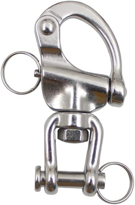 Swivel Eye Bolt Snaps Hook 70mm/ 87mm/ 128mm Single Ended Snaps Clips Marine 316 Stainless Steel Clips For Diving/Keychain - (Size: 128mm)