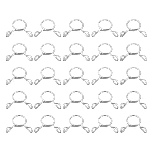 25 Pcs Fuel Line Hose Tubing Spring Clips, 10mm Inner Dia 304 Stainless Steel Water Pipe Spring Clip Clamps for Motorcycle Scooter ATV