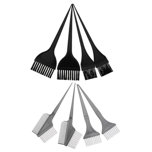 MOTHNUR 8 piezas Kit de Pinceles para Teñir Cabello con Peines para Mechas Accesorios Profesionales para Salón Herramientas de Barbería Reutilizables y Fáciles de Limpiar Blancas para