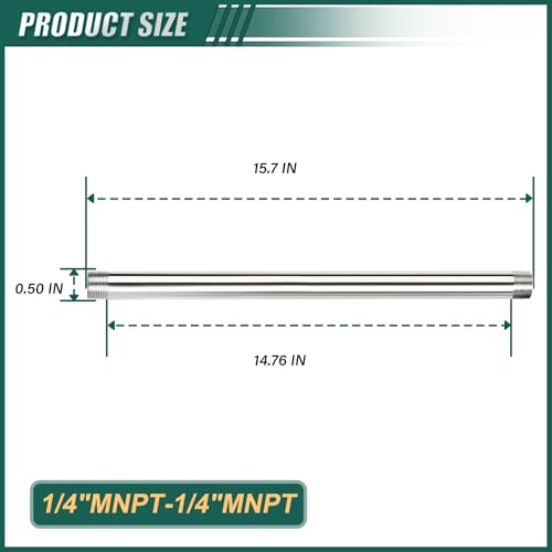 Accesorio de tubería macho NPT de 1/4 pulgadas y acero inoxidable para conducción de fluidos 3