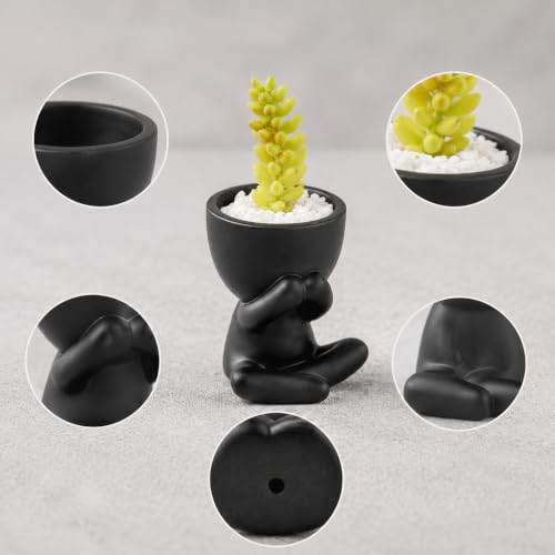 Pot pour succulentes blanc design nordique visage B-couché - 5