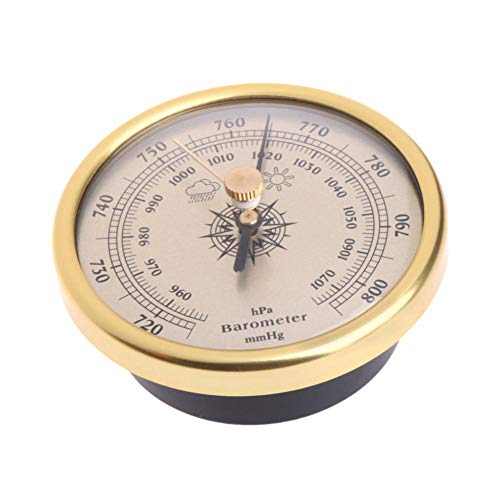 72mm Wandbehang Barometer 1070hPa Gold Farbe Rundzifferblatt Luft Wetterstation Tester Werkzeuge