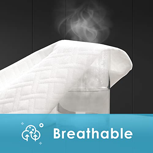 Cozymaker Queen Size 100% Waterproof Mattress Protector，Premium Bamboo Mattress Cover 3D Air Fabric Smooth Soft Breathable Mattress Pad Cover Noiseless Washable, 8-21" Deep Pocket (White, Queen) #TOP4