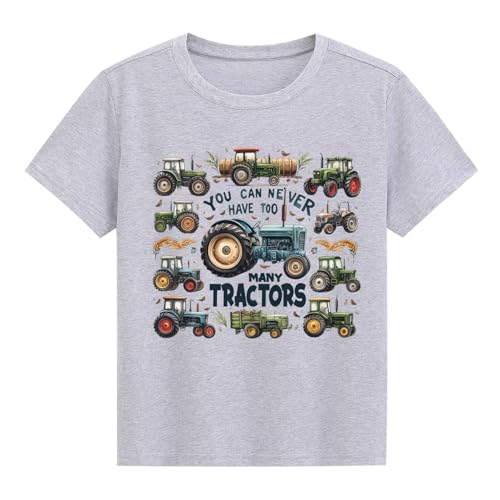 Kivelamk Toddler Boys Tractor Lover Shirt Girls You Can Never Have Too Many Tractors Farm Tshirt Tees Clothes 7 Years