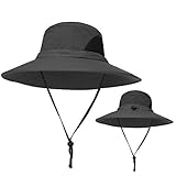 ZHENQIUFA Bucket Hat Hut Damen Herren Männer Frauen Sonnenhut wasserdichte Hüte Faltbarer Atmungsaktiver Fischerhut Zum Wandern Angeln Safari Strand Uv-Schutz Hut-Dunkelgrau