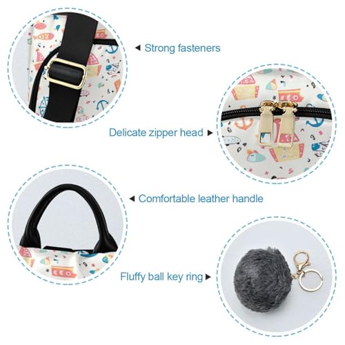Mochila de barco para mujer multicolor antirrobo con pompon casual 6