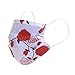Price comparison product image Karabar 3 x Washable Face Masks - MADE IN EUROPE - UK Stock Fast Delivery - Ear Loop Reusable Covering Non Medical Protection Mouth Cover Mask Supplied in Sealed Bag, Red Roses