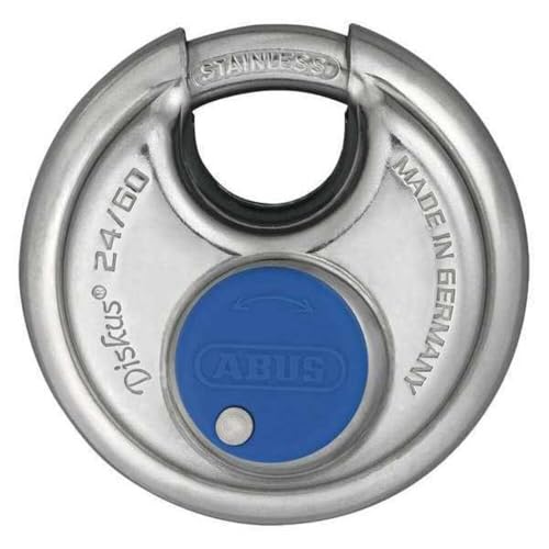ABUS 24IB/60 Diskus Storage Padlock with 2 Keys for Outdoor, Storage, Marine, 2.36in (60mm) Wide, Keyed Different