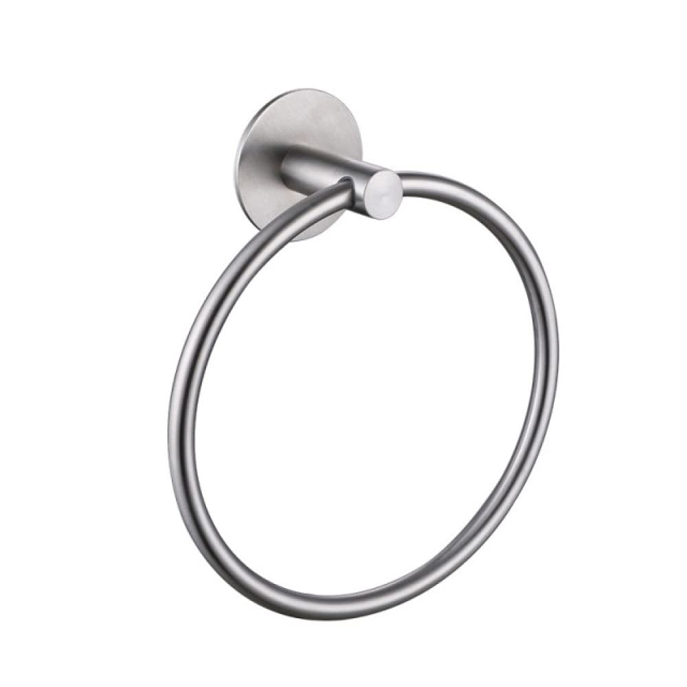 Anneau porte-serviettes en acier inoxydable brossé pour décoration de bain épurée