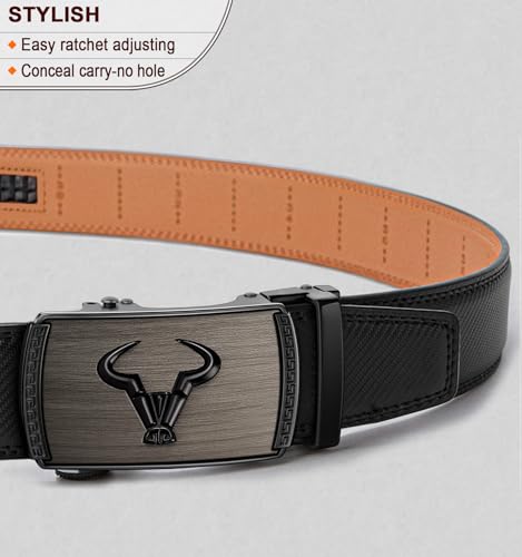 BULLIANT Men's Belt – Ratchet Leather Belt for Men Dress and Casual Pants Jeans 1 3/8"2