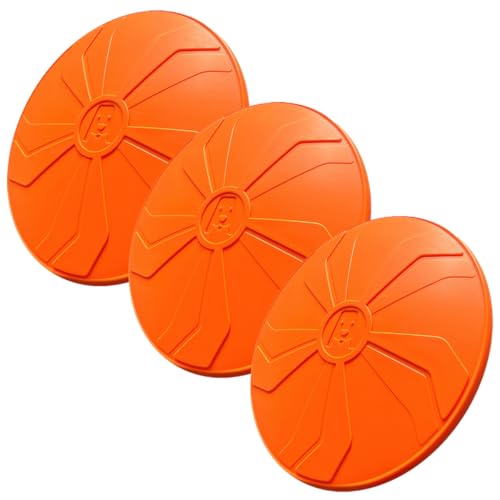 Zyren 3 Stück Hundefrisbee,18 cm Hunde Frisbee,Gummi Frisbee,Bodentarget Hund für Hundetraining, Werfen, Fangen und Spielen,Natürlichem Kautschuk, Weich und Sanft im Mund, Orange