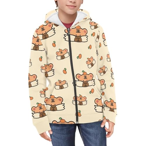 Fashion Kids Zip Up Hoodies for Boys Girls Fall Long Sleeve Zip Up Hooded Sport Sweatshirt for 6-14 Y3