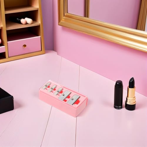 Sacapuntas para lápices de maquillaje Mikinona rosa con 5 agujeros y alta eficiencia 7