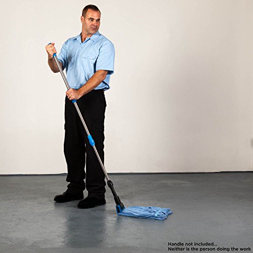 Commercial Mop Head Replacement - Large Microfiber Tube Mop (18 Oz.) | Industrial Wet Mops | Washable Refill, Reusable, Heavy Duty, Looped End Mopheads | Hardwood, Tile, Laminate Floors (Blue) #TOP3