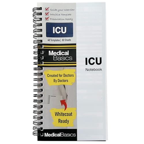 Cuaderno de historia médica H&P de bolsillo para organizar guardias en ICU con hojas perforadas