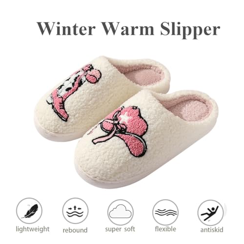 Women Retro Colorful Books Slippers Plush Warm House Slippers,Casual Home Shoes Soft Plush Slip-on Slippers Outdoor Indoor Bedroom Shoes2