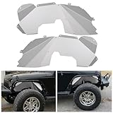 ECOTRIC Solid Front Aluminum Inner Fender Kit 07-18 Jeep Wrangler JK JKU Silver Splash Guards