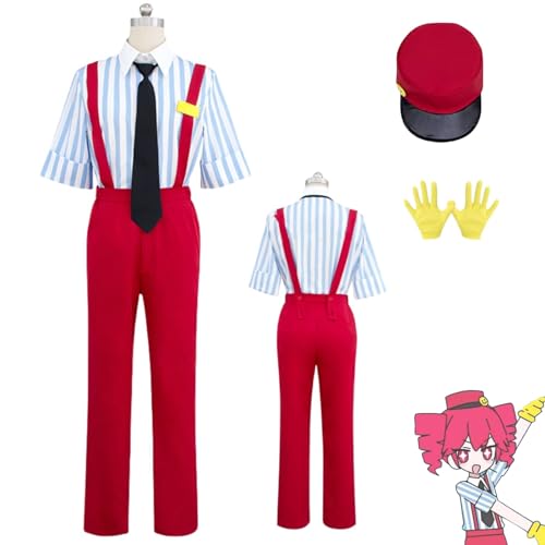 [Plazhen] ウィッグ追加可 重音テト コスプレ衣装 フルセット 帽子付き 全アクセサリー付き メズマライザーステー風 コスチューム 変装 仮装 アニメ cosplay (A 衣装セット,L)のサムネイル