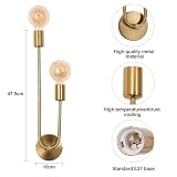 Riserva E27 industrialna lampa ścienna w stylu vintage, żelazna lampa ścienna, 2 lampy do sypialni, salonu, korytarza, werandy, na balkon (złoty, bez żarówki)