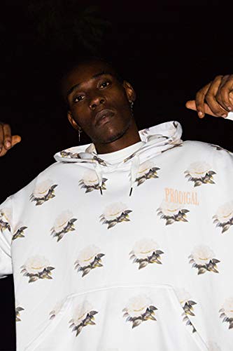 Sweat à capuche fleur blanche Prodigal pull taille S coton confortable - 2
