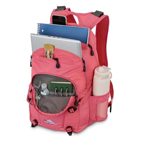 Image of High Sierra Loop Backpack, Travel, or Work Bookbag with tablet sleeve, One Size, THRIFT PINK
