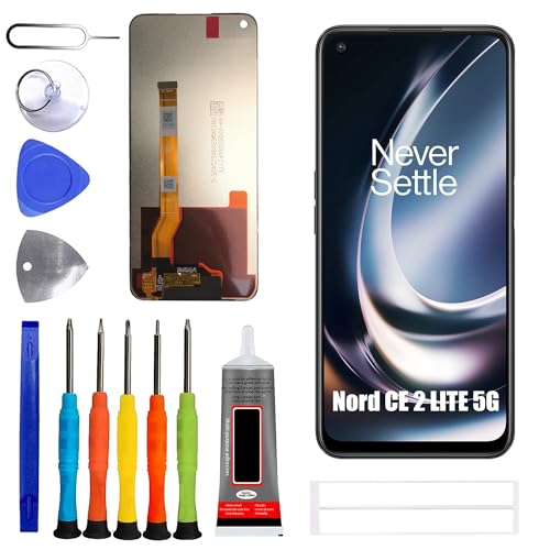 ERYNK LCD Display Für Oneplus Nord CE 2 LITE 5G CPH2381, CPH2409 [mit Fingerabdrücken] [6.59 Zoll] LCD Display Touch Screen Digitizer with Werkzeugsatz