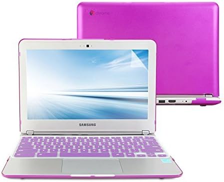 GMYLE 3 in 1 Bundle for Samsung Series 3 Chromebook 11.6 inch (XE303C12) - Deep Purple Hard Case - Silicone Keyboard Cover(US Layout) - Screen Protector (Not Fit for Chromebook 2 and Chromebook 3)