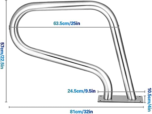 Corrimão Corrimão de segurança para piscina resistente Corrimão de aço inoxidável 304, corrimão de p