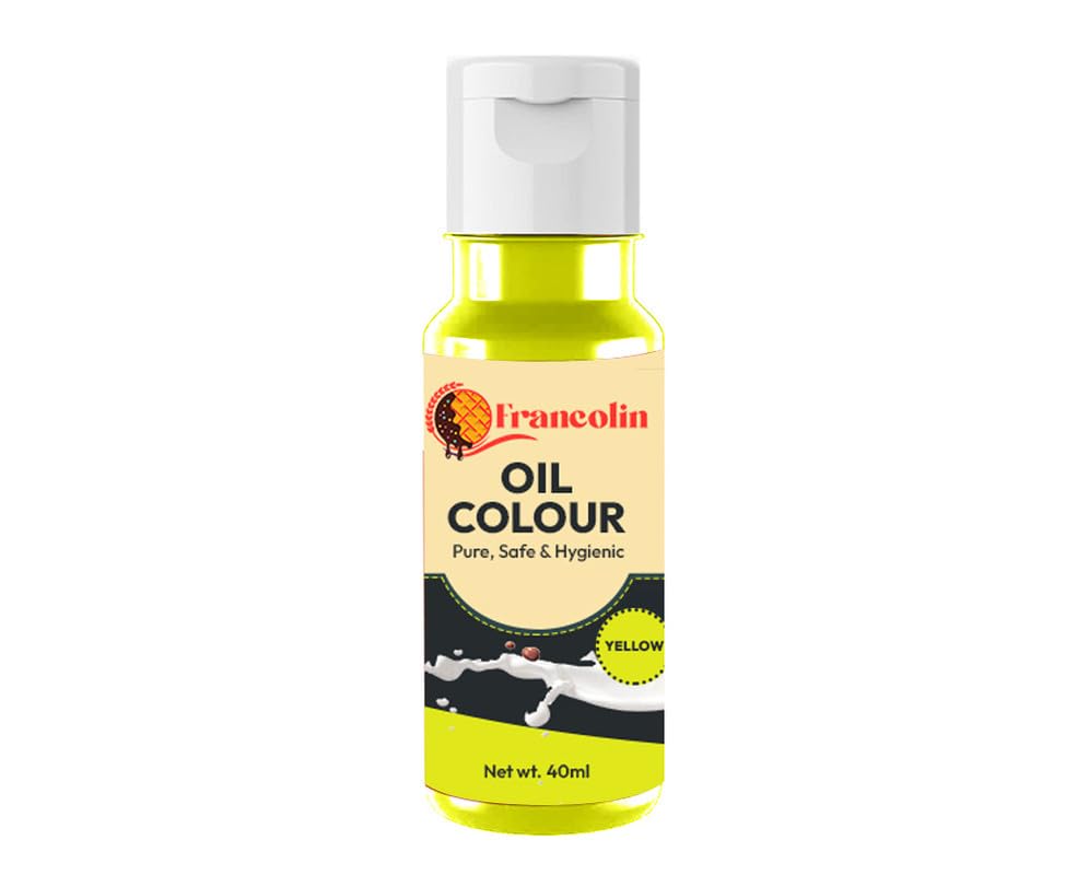 Francolin Edible Oil Candy Color - Yellow | For Candy Melts, Chocolates & Oil based Products | 40ml |