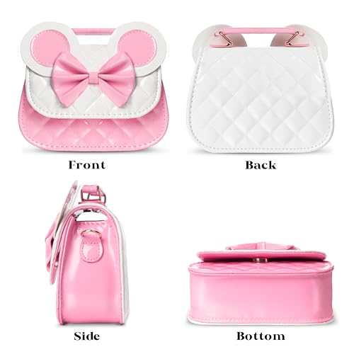 Kids Purse for Little Girl,Adjustable Crossbody Toddler Purses Mouse Ear Bow for Girls Age 3 4 5 6 7 8 9 Birthday Gift(Pink)2